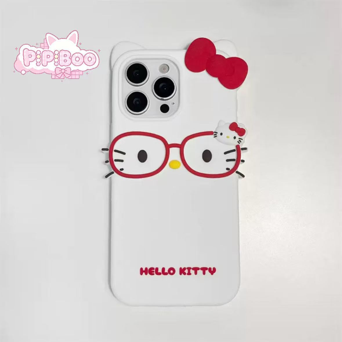 3D Glasses HK Cat Ear Silicone Phone Case For iPhone