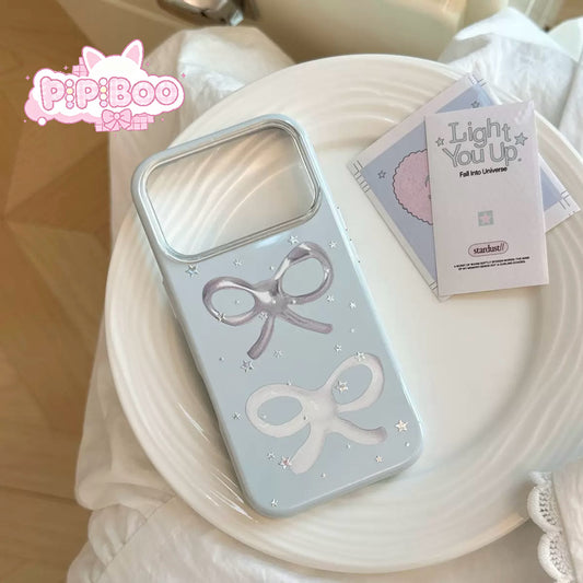 Cute blue bownot phone case for iPhone