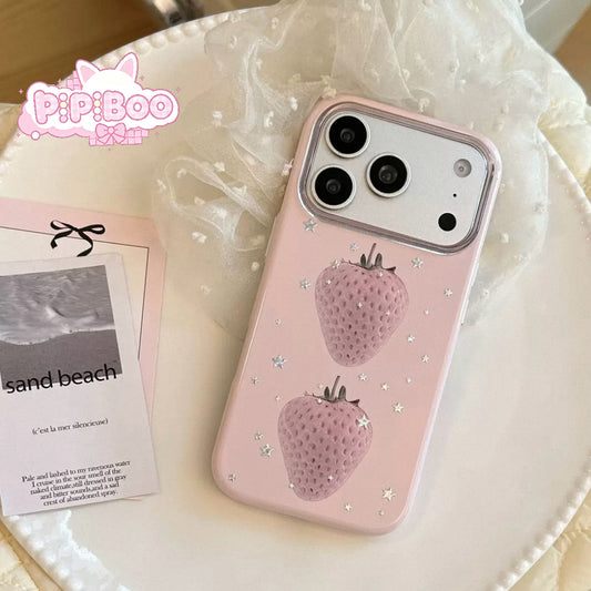 Cute pink strawberry phone case for iPhone