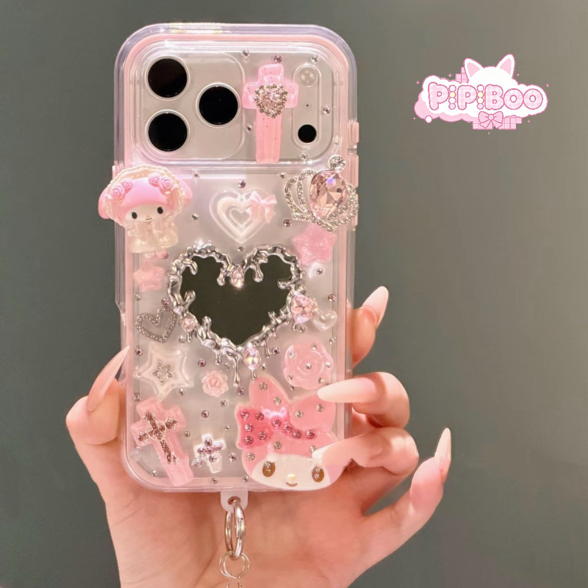 Pink mirror HK my melody phone case for iPhone