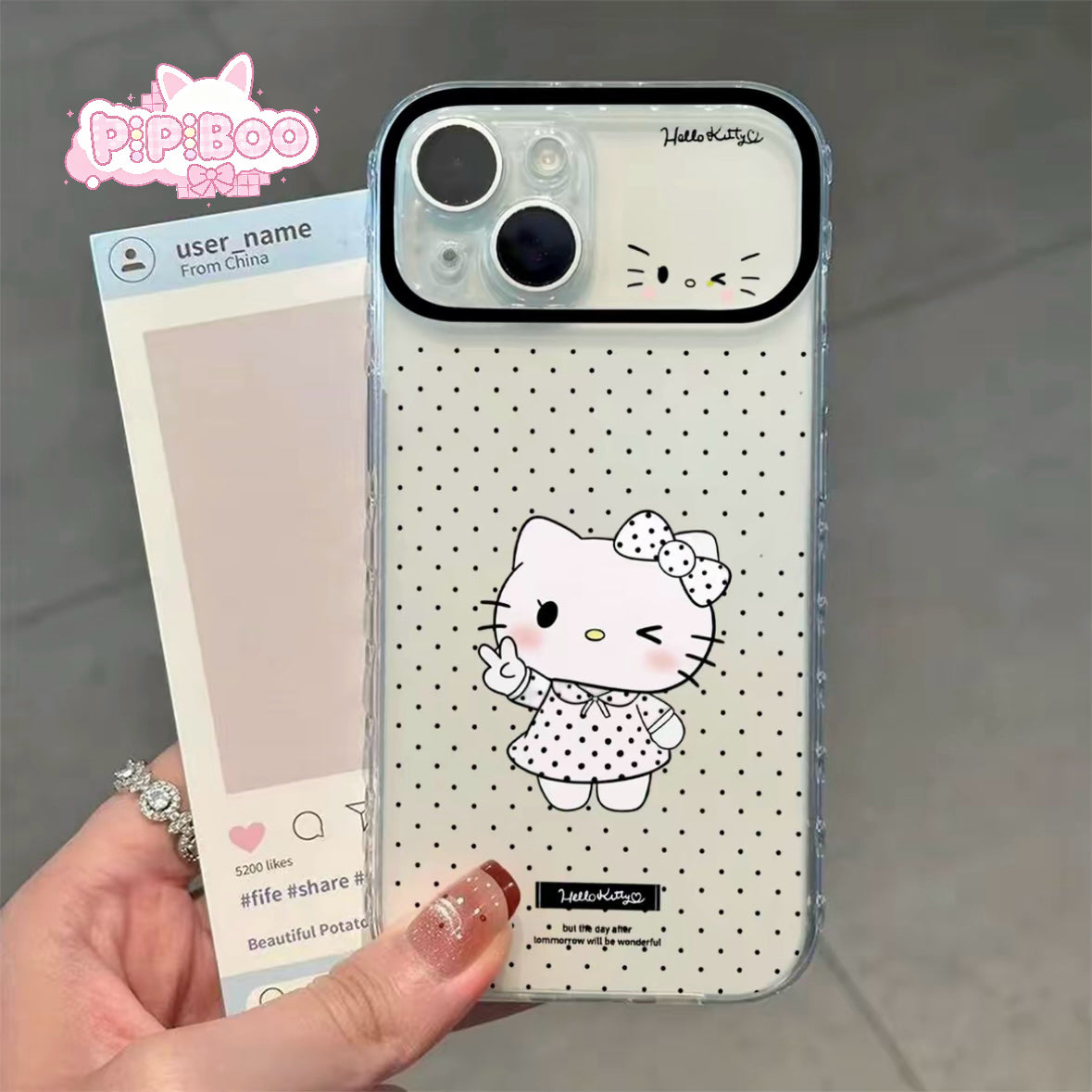 White polka dot HK phone case for iPhone